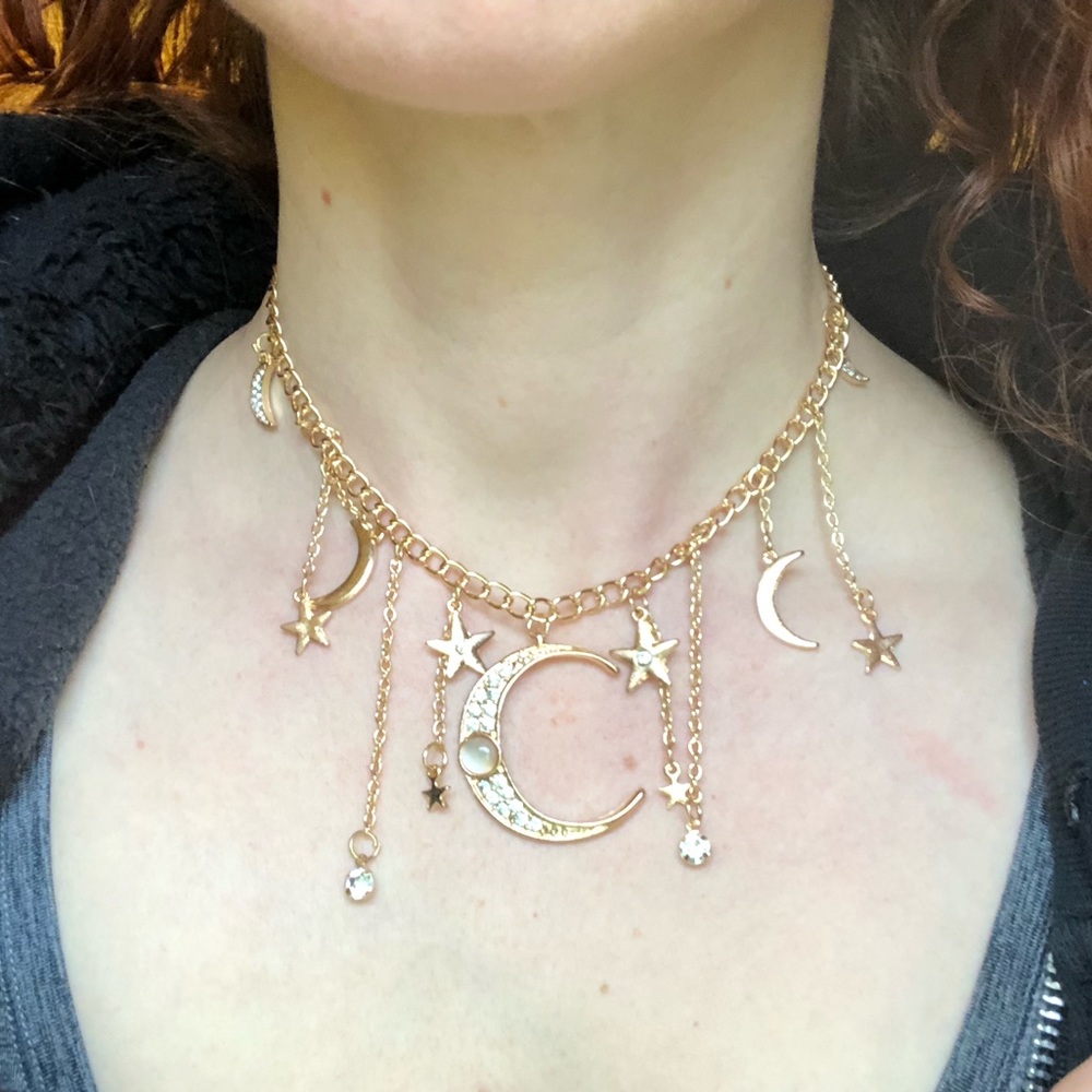 Moon necklaces stars cosmic galaxy Wicca goth sun - Picture 7 of 8